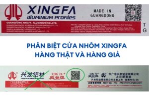 Tem đỏ cửa nhôm Xingfa thật – giả