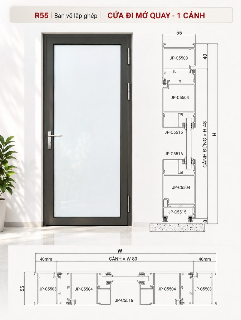 nhôm maxpro hệ 55 tại Gò Vấp
